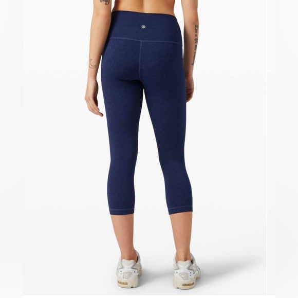 Lululemon Wunder Under Crop High-Rise Legging 21" Indigo Spray Mineral Blue 4 - Picture 2 of 12